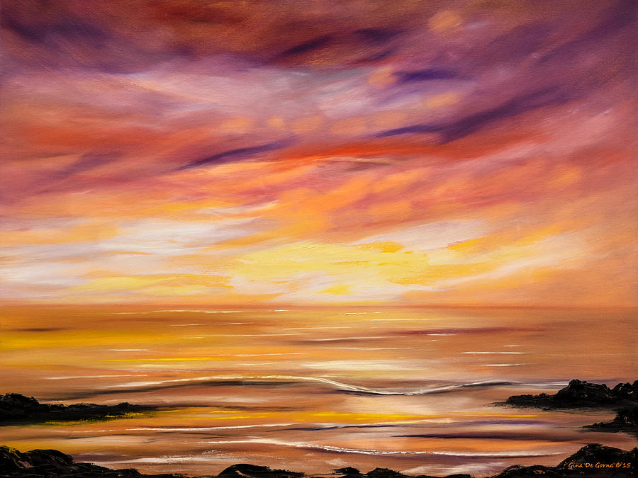 Sunset Painting - Feeling the Divinity - Sunset Painting by Gina De Gorna