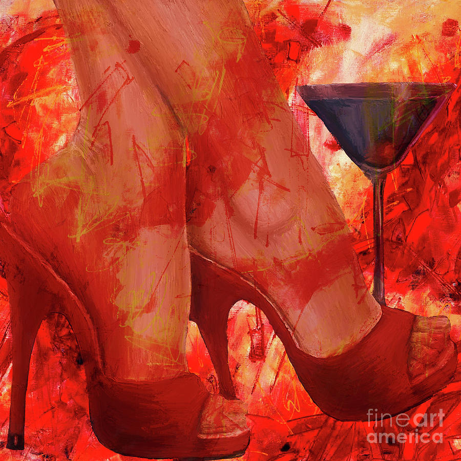 Feet with wine  Painting by Gull G