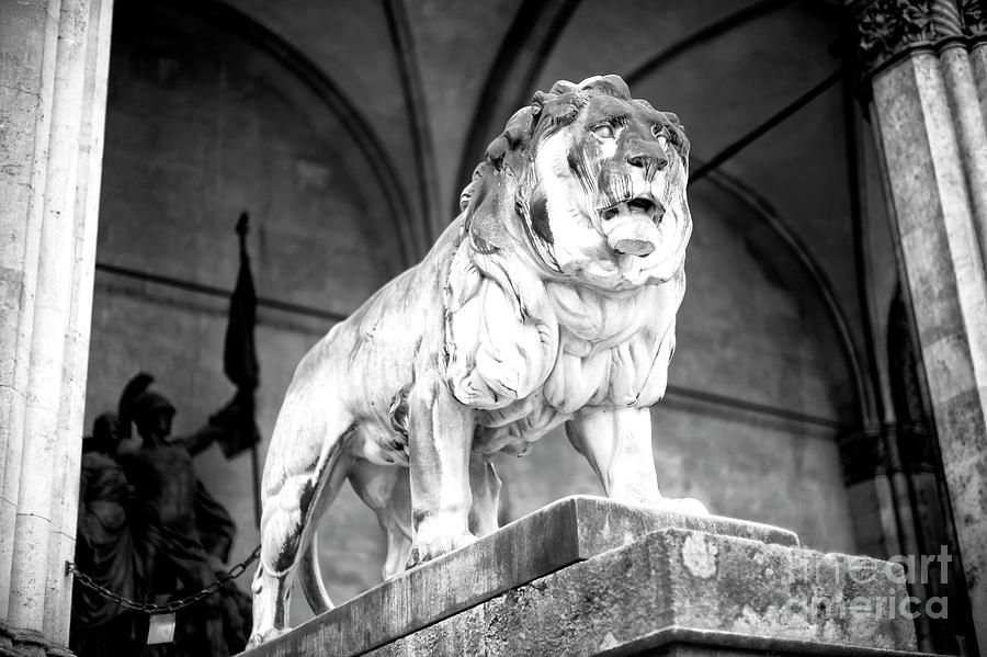 Feldherrnhalle Lion Munich Photograph by John Rizzuto
