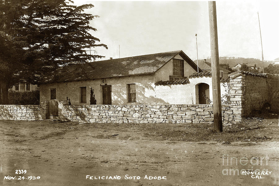Adobe Photograph - Feliciano Soto Adobe, Monterey Nov 24, 1930 by Monterey County Historical Society