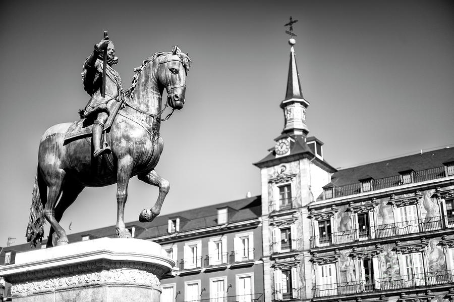 Felipe III Statue Plaza Mayor Madrid Photograph by John Rizzuto