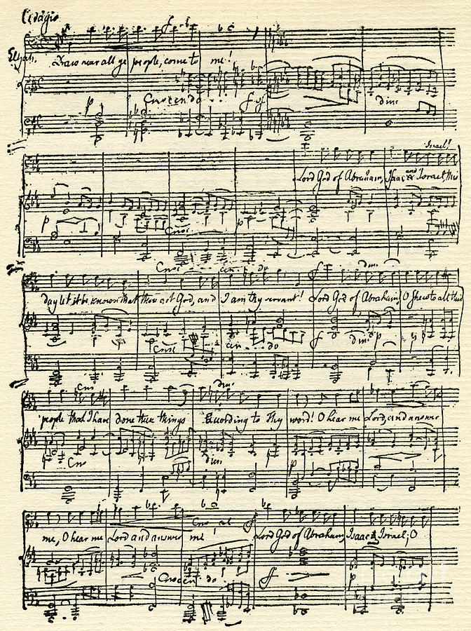 Felix Mendelssohn Elijah score Drawing by Felix Mendelssohn