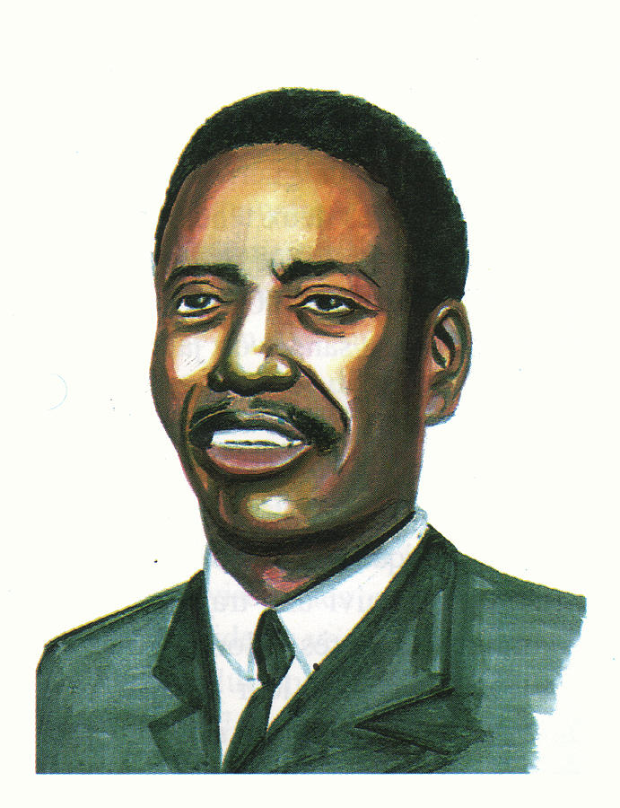 Felix Roland Moumie Painting by Emmanuel Baliyanga