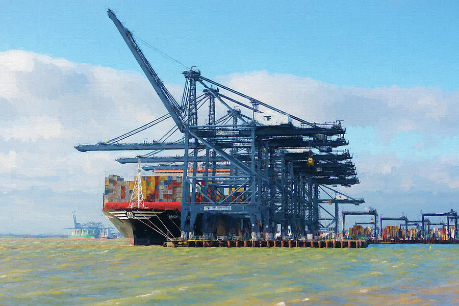 Felixstowe Port Digital Art by Roy Pedersen