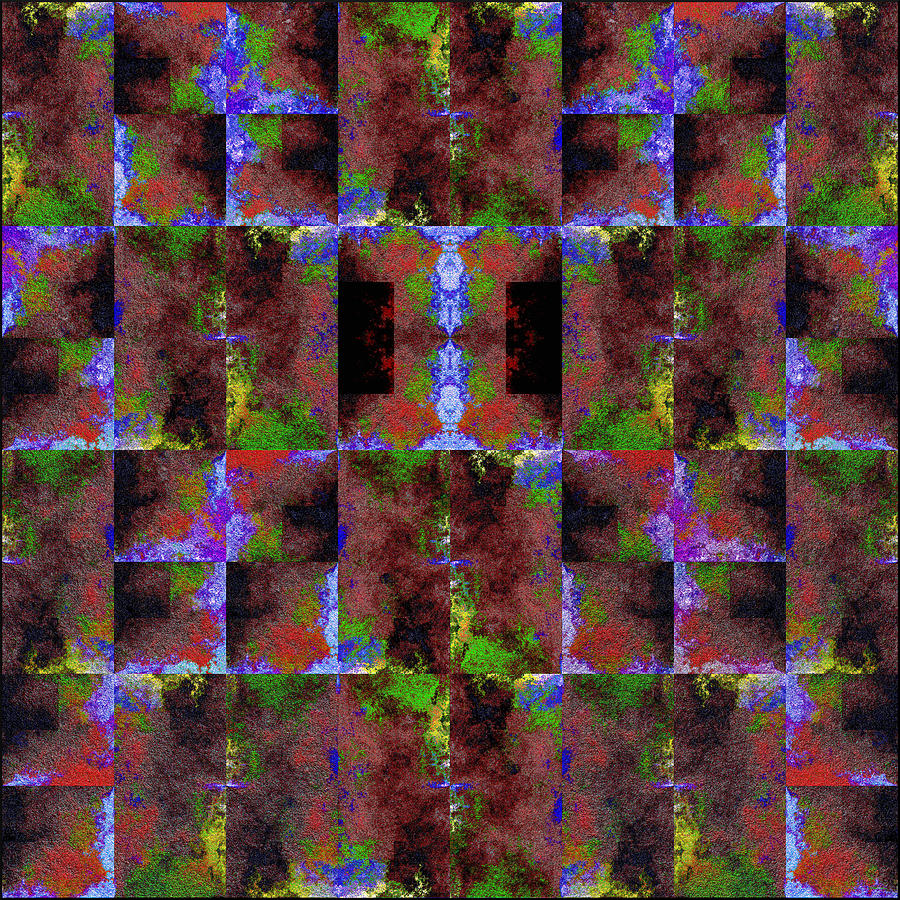 Pattern Digital Art - Felted Texture - Squares by Gillian Owen