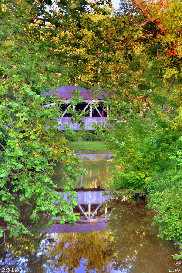 Felton Covered Bridge Reflections Photograph by Lisa Wooten