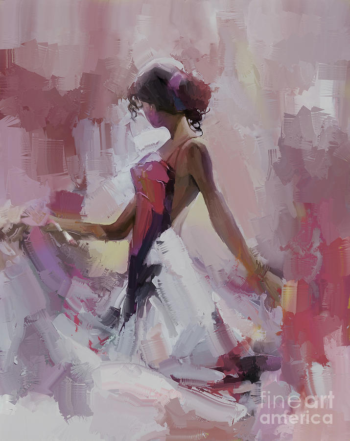 Female dancing art gnh87 Painting by Gull G