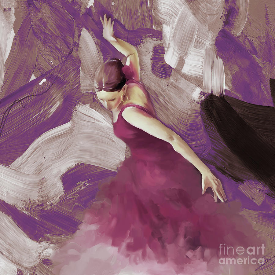 Female dancing flamenco dance  Painting by Gull G