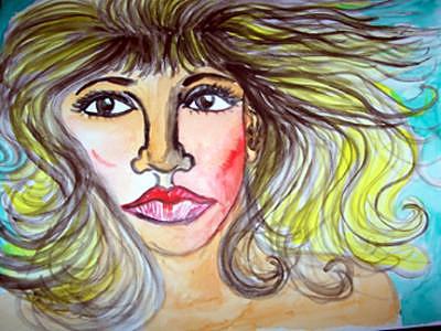 Female Face Painting - Female Face by Caroline Lifshey Female Face Painting - Female Face by Caroline Lifshey