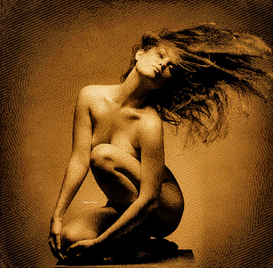 Female Figure in Sepia Digital Art by Rafael Salazar