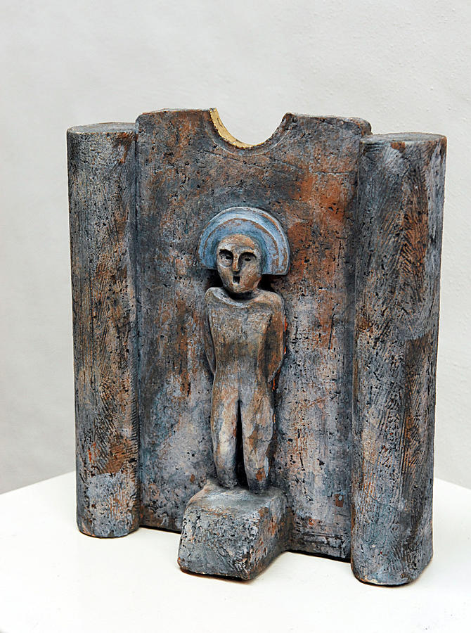 Female Figurine - Goddess Worship - Matrone - Matrones -Matronen - Matrona - Diosa-Nettersheim Eifel Sculpture by Helga Pohlen  Urft Valley Art