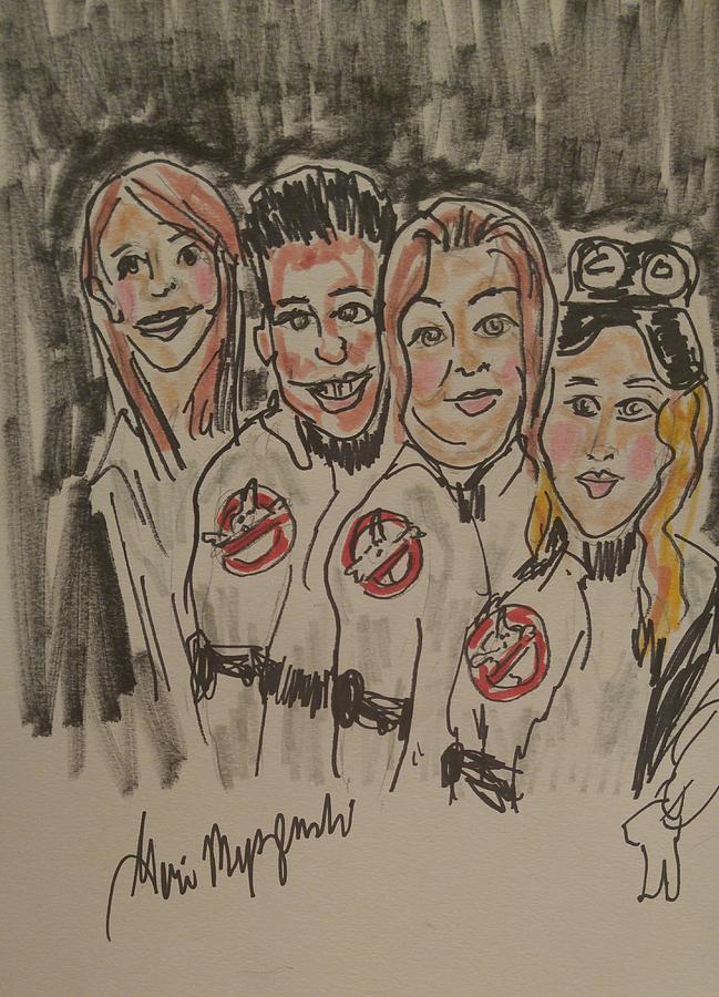 Ghostbusters Painting - Female Ghostbusters Cast by Geraldine Myszenski