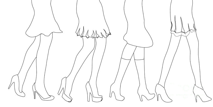 Female Leg Sketch Digital Art by Bigalbaloo Stock - Pixels