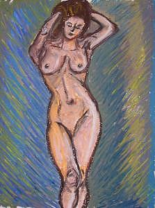 Nude Drawing - Female Nude A by Caroline Lifshey Nude Drawing - Female Nude A by Caroline Lifshey