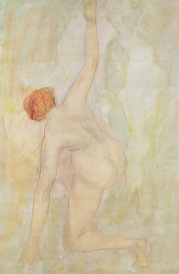 Auguste Rodin Painting - Female nude by Auguste Rodin