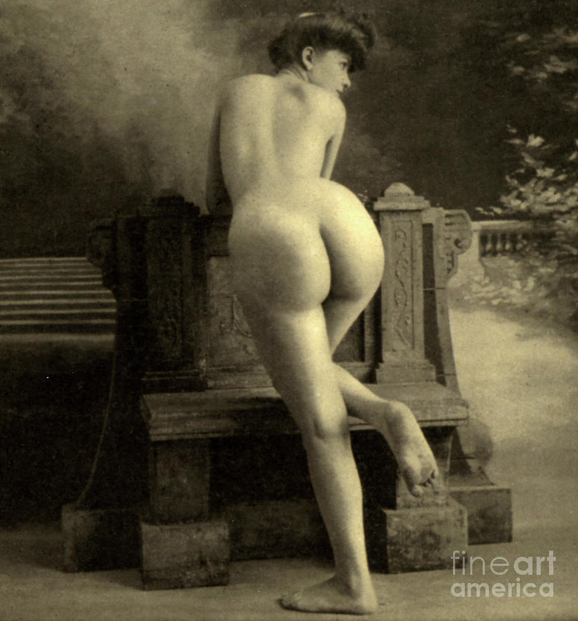 Female Nude, circa 1900 Photograph by French School