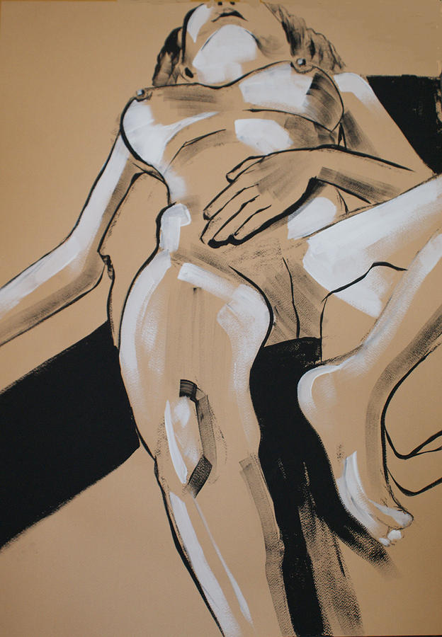 Nude Painting - Female Nude reclining by Joanne Claxton