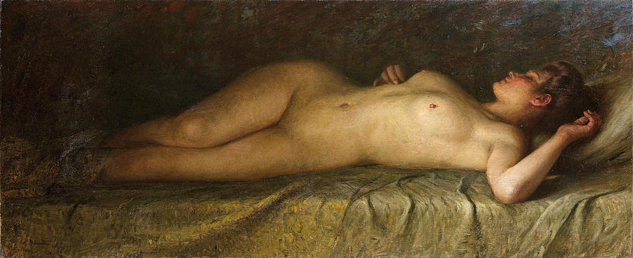 Female Nude Reclining Painting by Ruggero Panerai