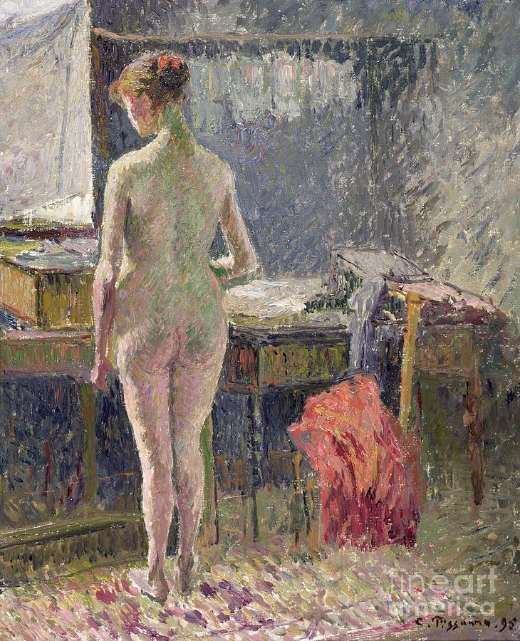 Impressionism Painting - Female Nude seen from the Back by Camille Pissarro