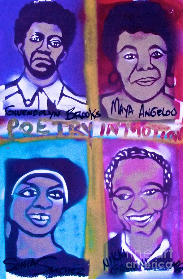Harlem Painting - Female POETS in Motion by Tony B Conscious