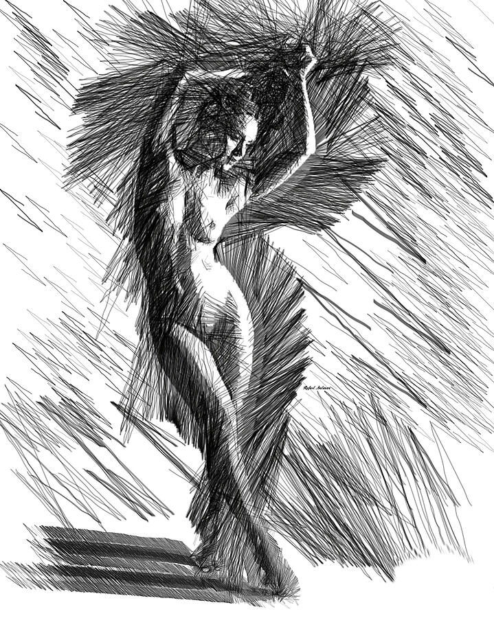 Female Pose for Studio Drawing 1446 Digital Art by Rafael Salazar