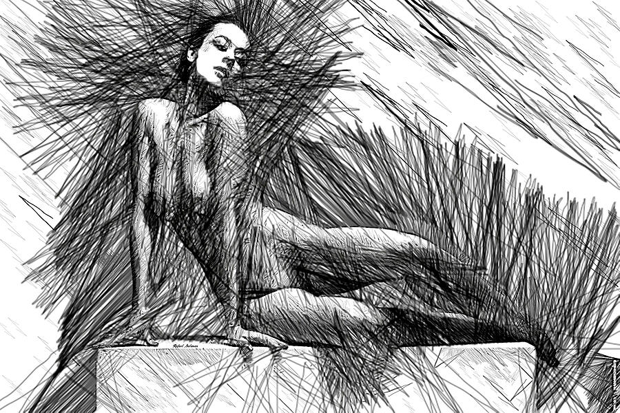 Female Pose for Studio Drawing 1447 Digital Art by Rafael Salazar