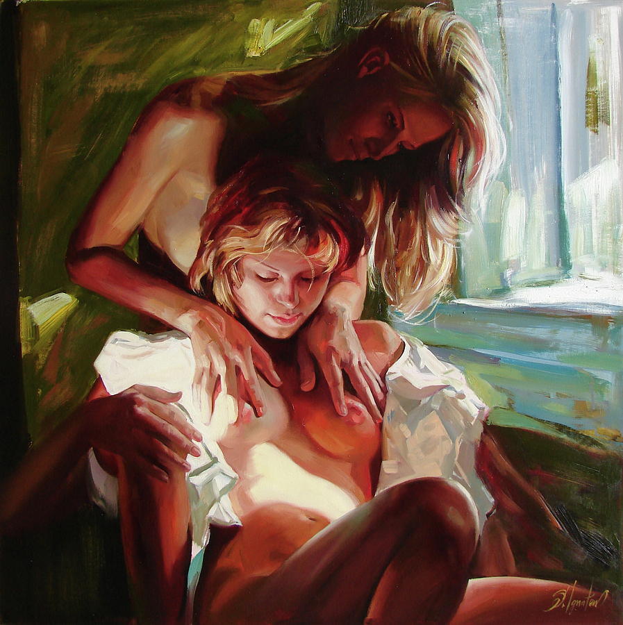 Nude Painting - Female secrets by Sergey Ignatenko