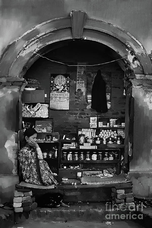 Female Shopkeeper Painting by Gull G