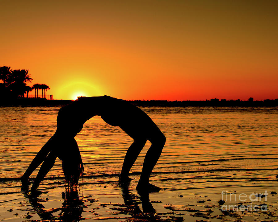 Female Silhouette At Sunset Beach Photograph By Yuliya Gallimore Pixels 
