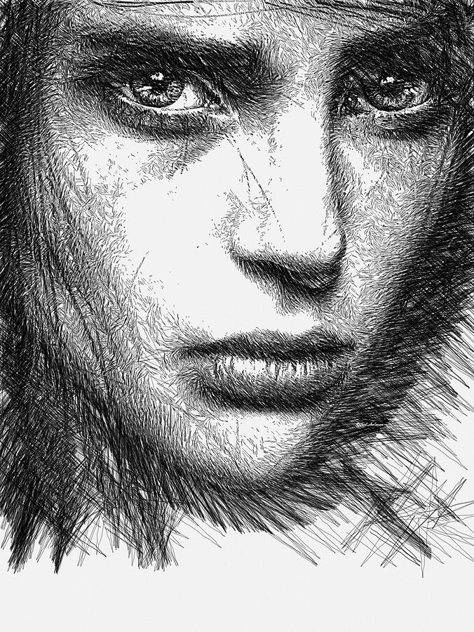 Female Sketch  Digital Art by Rafael Salazar