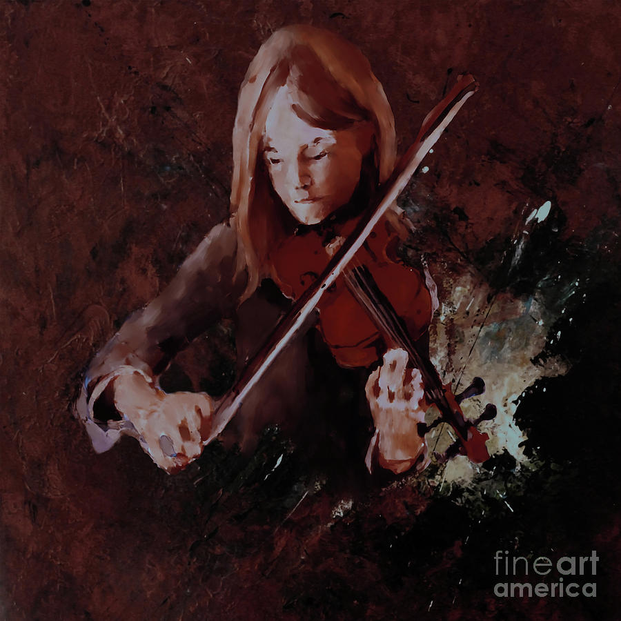 Female Violinist 0043 Painting by Gull G