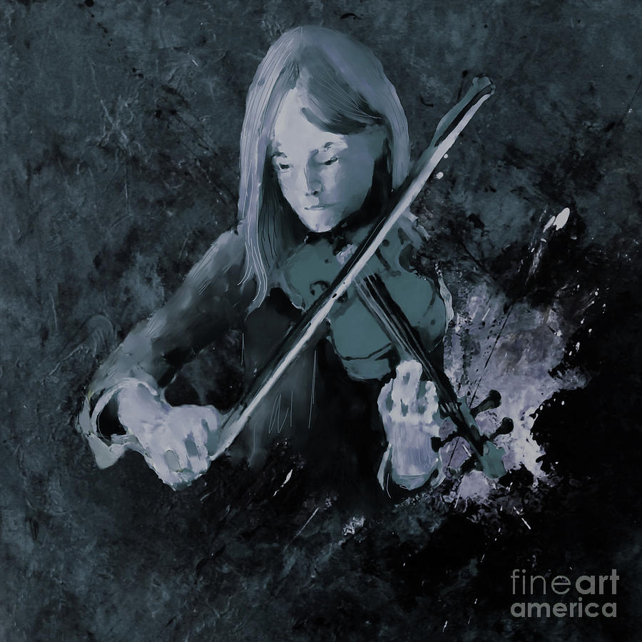 Female Violinist 59J Painting by Gull G
