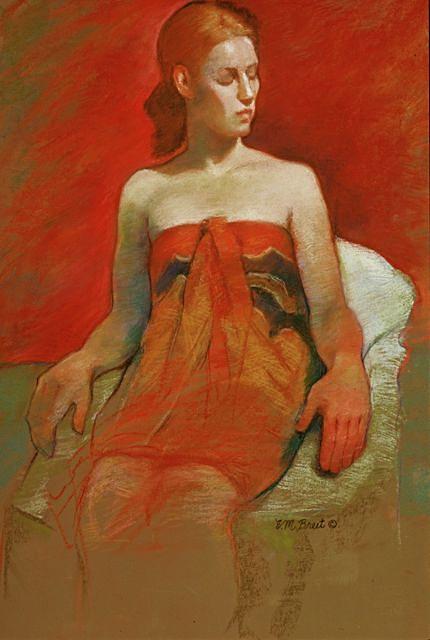 Female Painting - Female With Bare Shoulders by Evelyn M Breit Female Painting - Female With Bare Shoulders by Evelyn M Breit