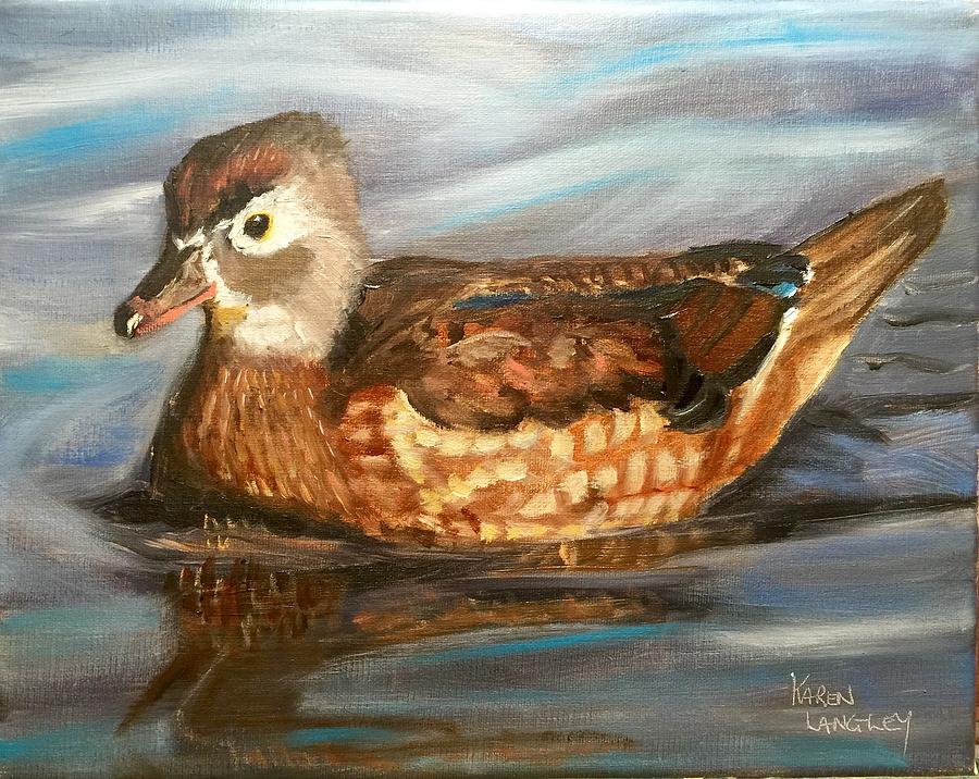 Female wood duck Painting by Karen Langley - Pixels