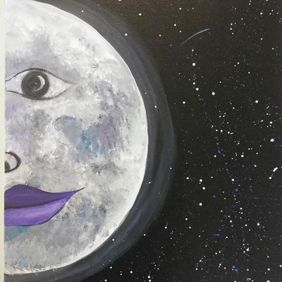 Moon Painting - Feminine Moon by Artist Jamari