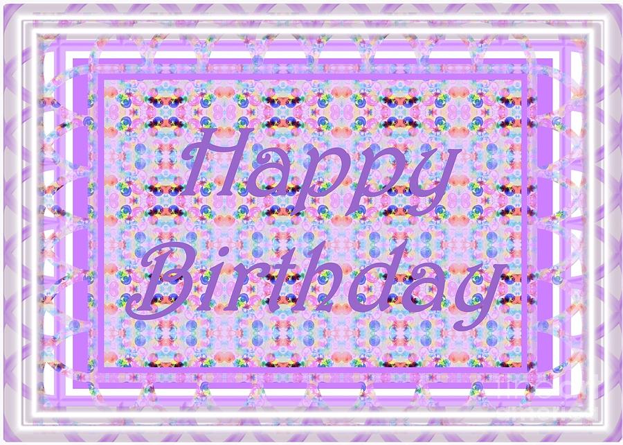 Feminine lavender birthday card Digital Art by Barbie Corbett-Newmin