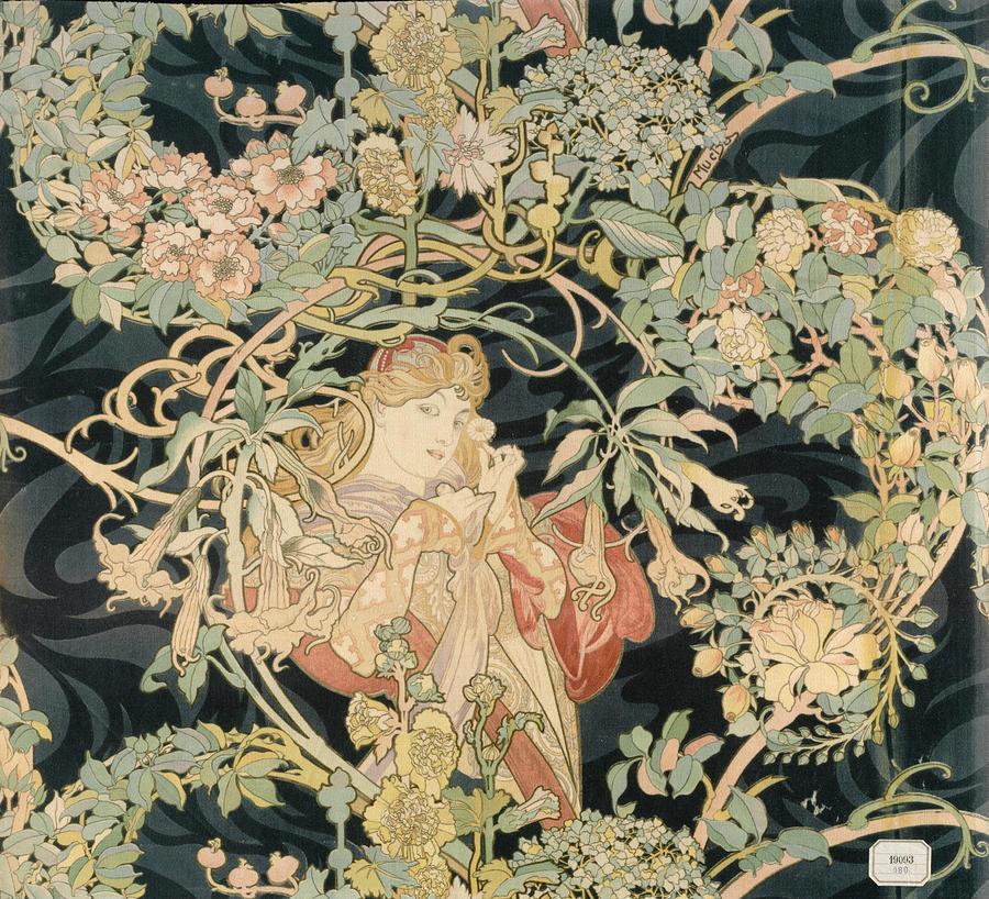 Fall Painting - Femme A La Marguerite by Alphonse Mucha