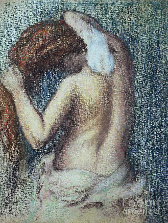 Femme a sa Toilette Pastel by Edgar Degas