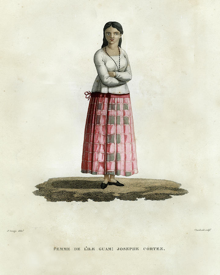 Femme De L Ile Guam Josephe Cortez Drawing by Thomas Walsh