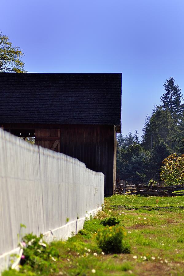 Fence and Manson Barn 4635 Photograph by Jerry Sodorff