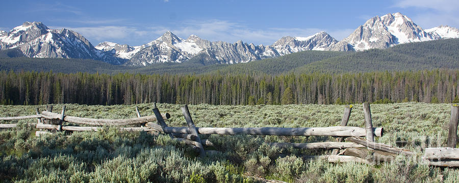 Fence and the Sawtooths Photograph by Idaho Scenic Images Linda Lantzy