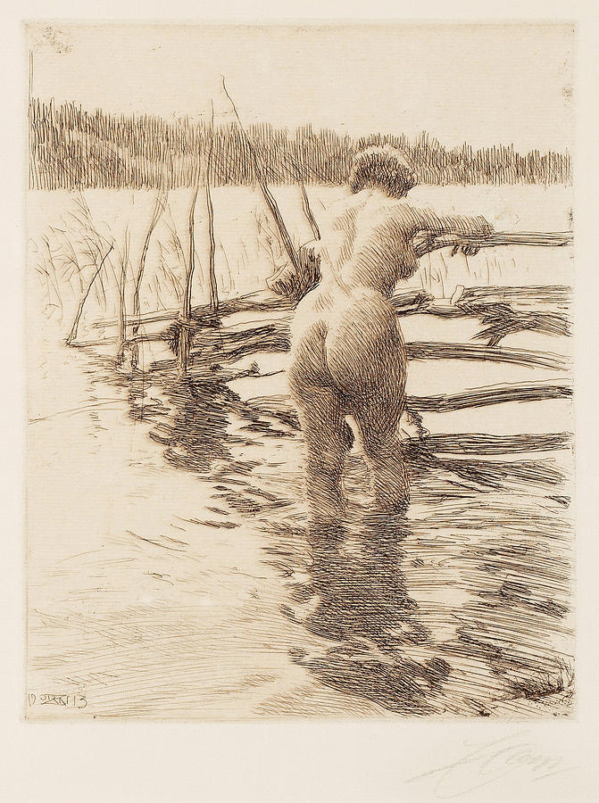 Fence  Drawing by Anders Zorn