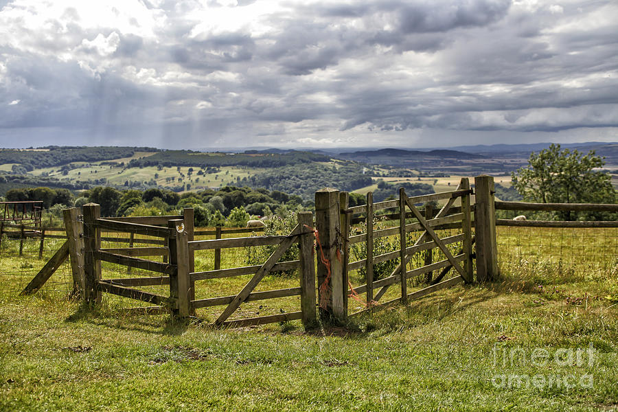 Fence in beautiful Cotswalds landscape Photograph by Patricia Hofmeester