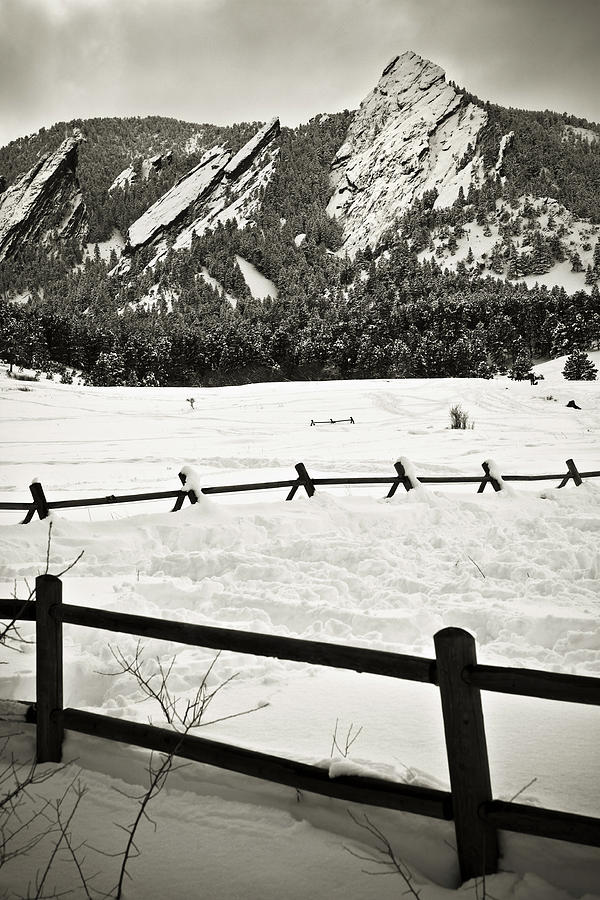 Fence Lines and Flatirons Photograph by Marilyn Hunt