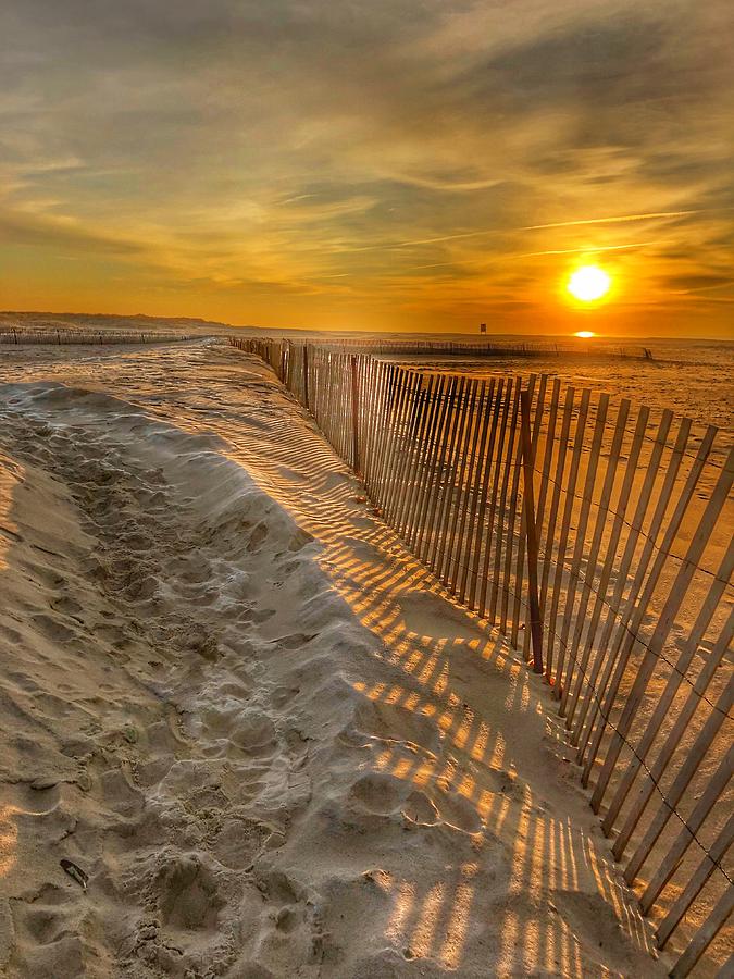 Fence on the beach Photograph by Bill Rogers