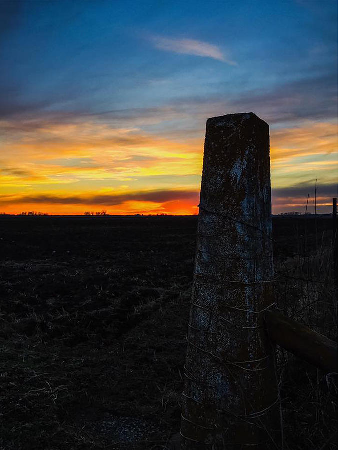 Sunset Photograph - Fence Post Sunset by Mr Other Me Photography DanMcCafferty