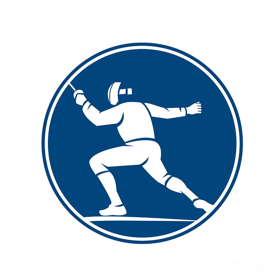Sports Digital Art - Fencing Side Circle Icon by Aloysius Patrimonio