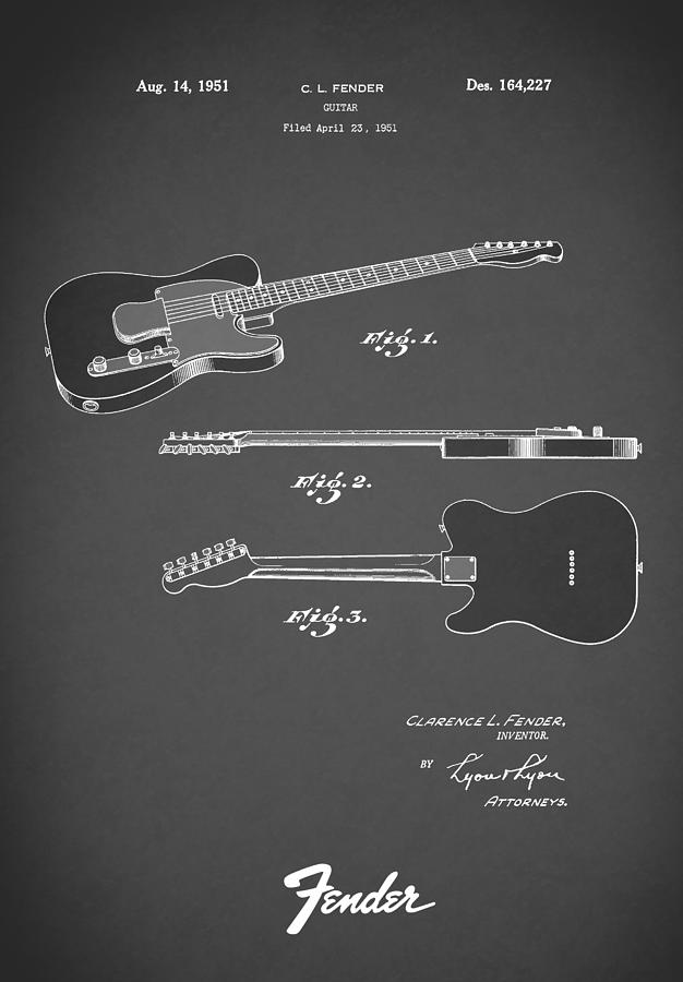 Guitar Photograph - Fender Guitar 1951 by Mark Rogan
