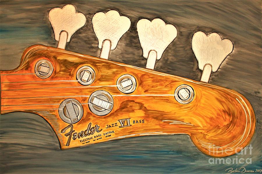 Fender Guitar Handle Painting by Barbara Donovan