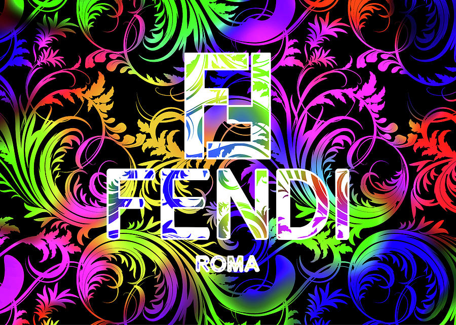 Fendi With Multi Color Background Digital Art by Ricky Barnard